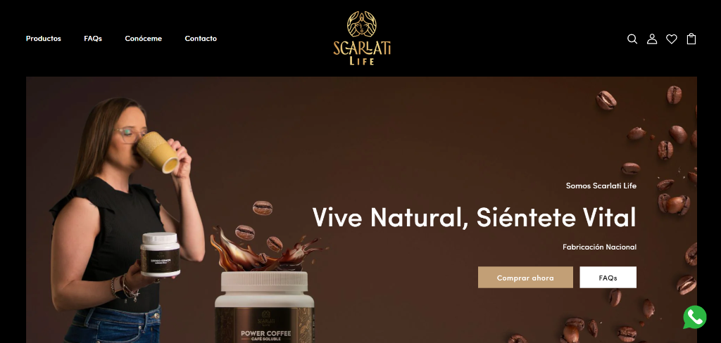 Ejemplo de tienda online: Scarlati Life